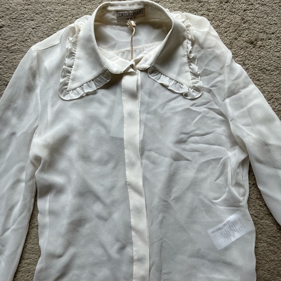 BNWT Emilio Pucci Ivory Blouse 36 - Picture 1 of 6